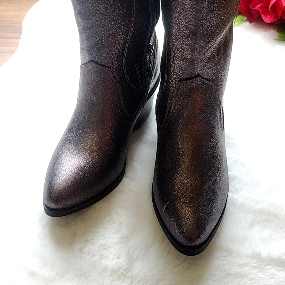 Women's Country Western Boots Festival Metallic Boots Stacked Heel | Size 7.5 - Picture 16 of 17